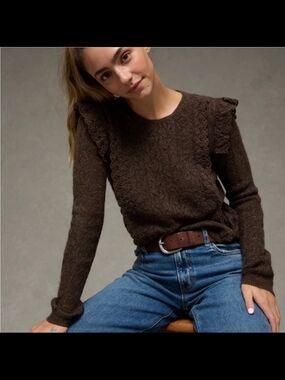 AE Lace Ruffle Sweater